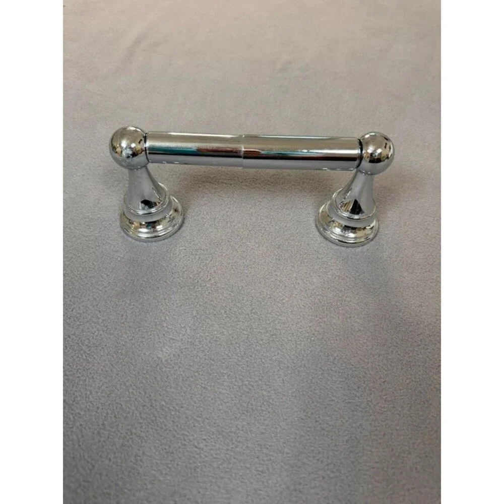 Polished Silver/Chrome Wall-Mount Toilet Paper Holder - Classic Bath Fixture